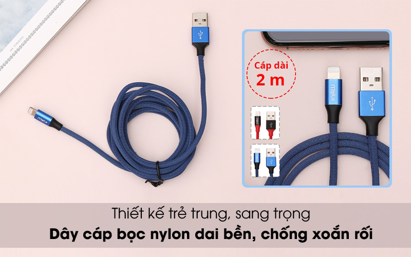 Cáp sạc mang thiết kế trẻ trung, rất phù hợp với các bạn trẻ